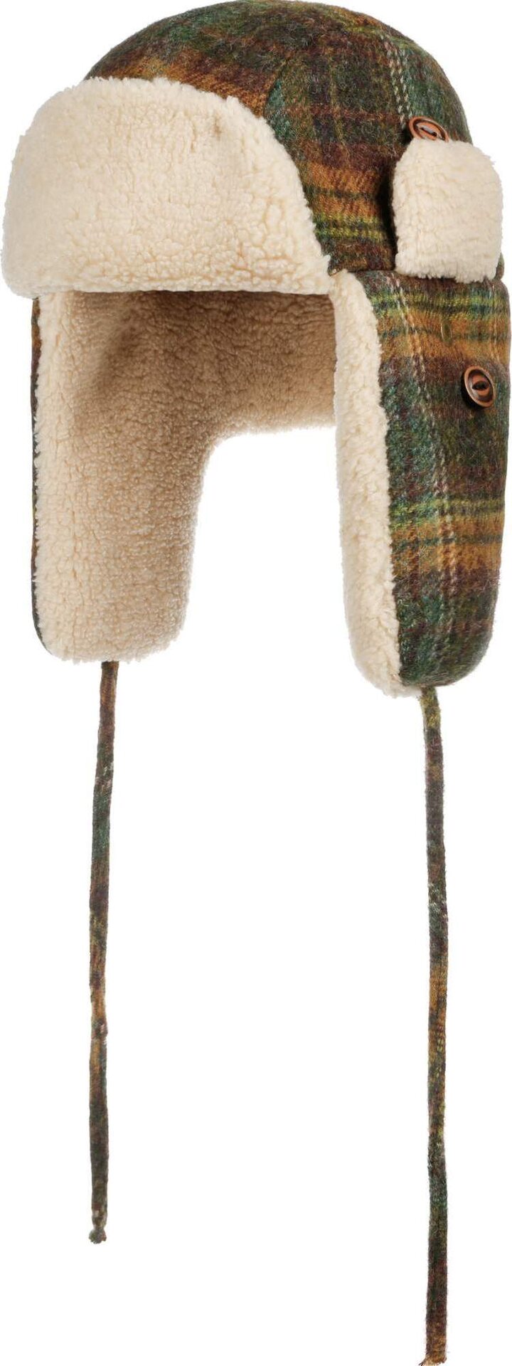 Stetson Bomber Cap Wool Check Green / Dark Orange