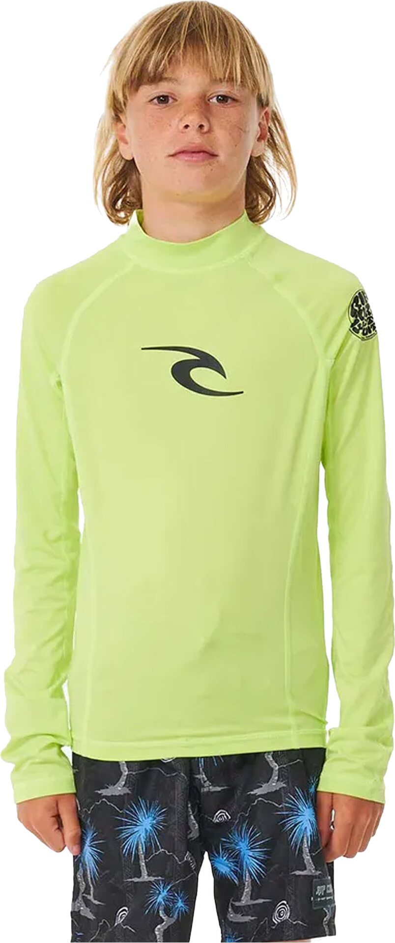 Rip Curl Brand Wave UPF Long Sleeve Boy Lime
