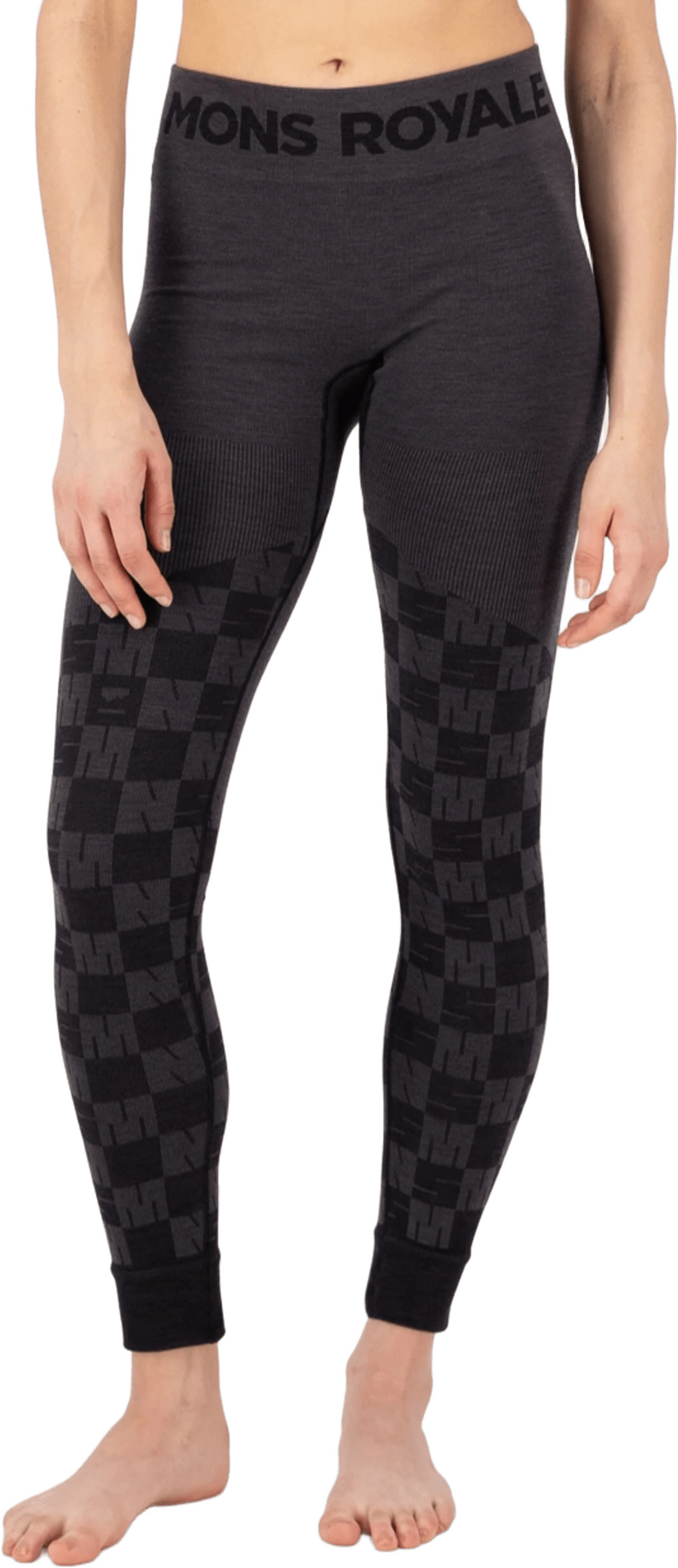 Mons Royale Ascender Merino Seamless Legging Womens Forged Iron / Black