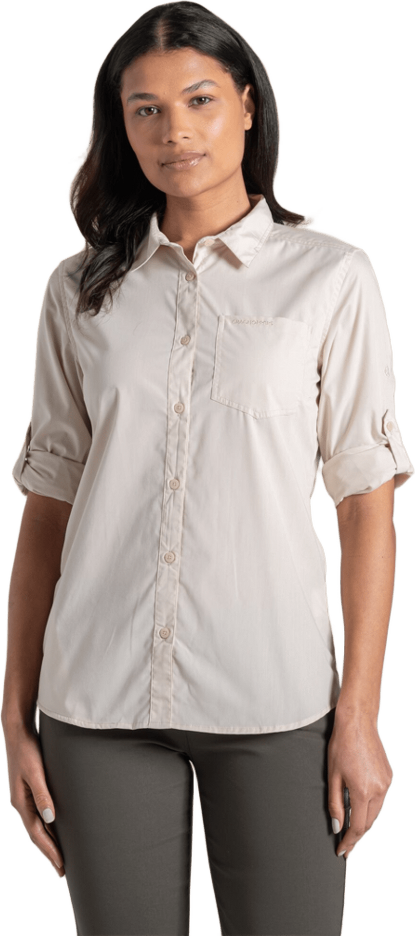 Craghoppers Kiwi III Long Sleeved Shirt Womens Stone