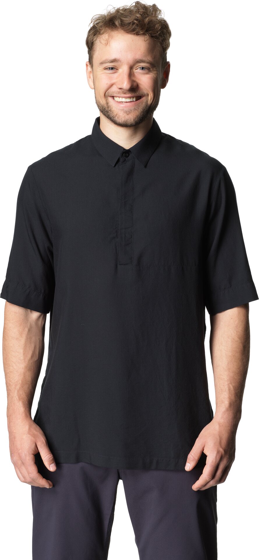 Houdini Tree Polo Shirt Mens True Black Light