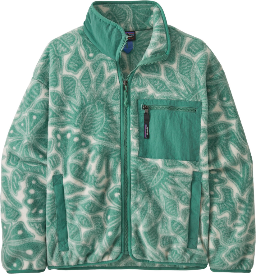 Patagonia Synchilla Jacket Womens Bees and Flowers: Heartleaf Green
