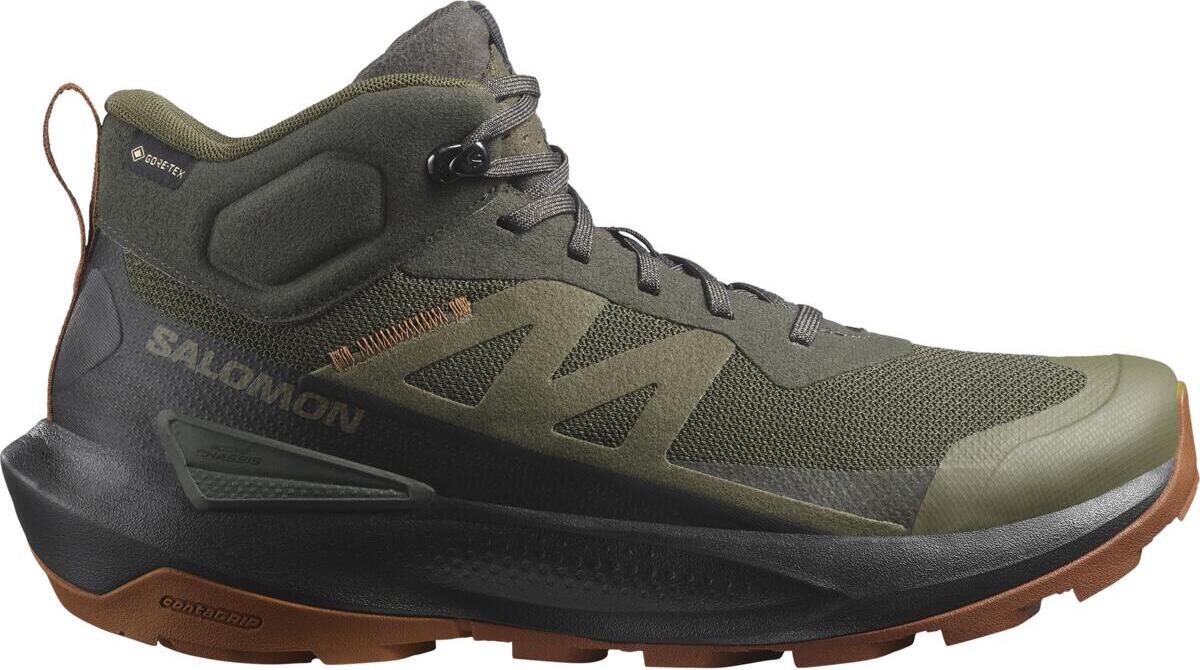 Salomon Elixir Activ Mid GTX Mens Peat / Black / Caramel Cafe