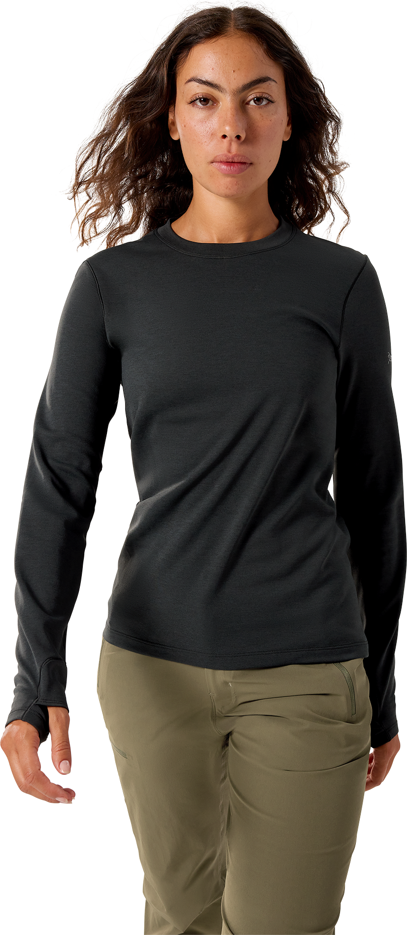 Arc'teryx Taema Thermal Crew Long Sleeve Womens Black Heather