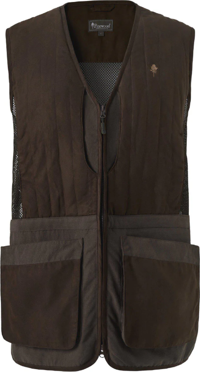 Pinewood Shooting Vest Mens Suede Brown