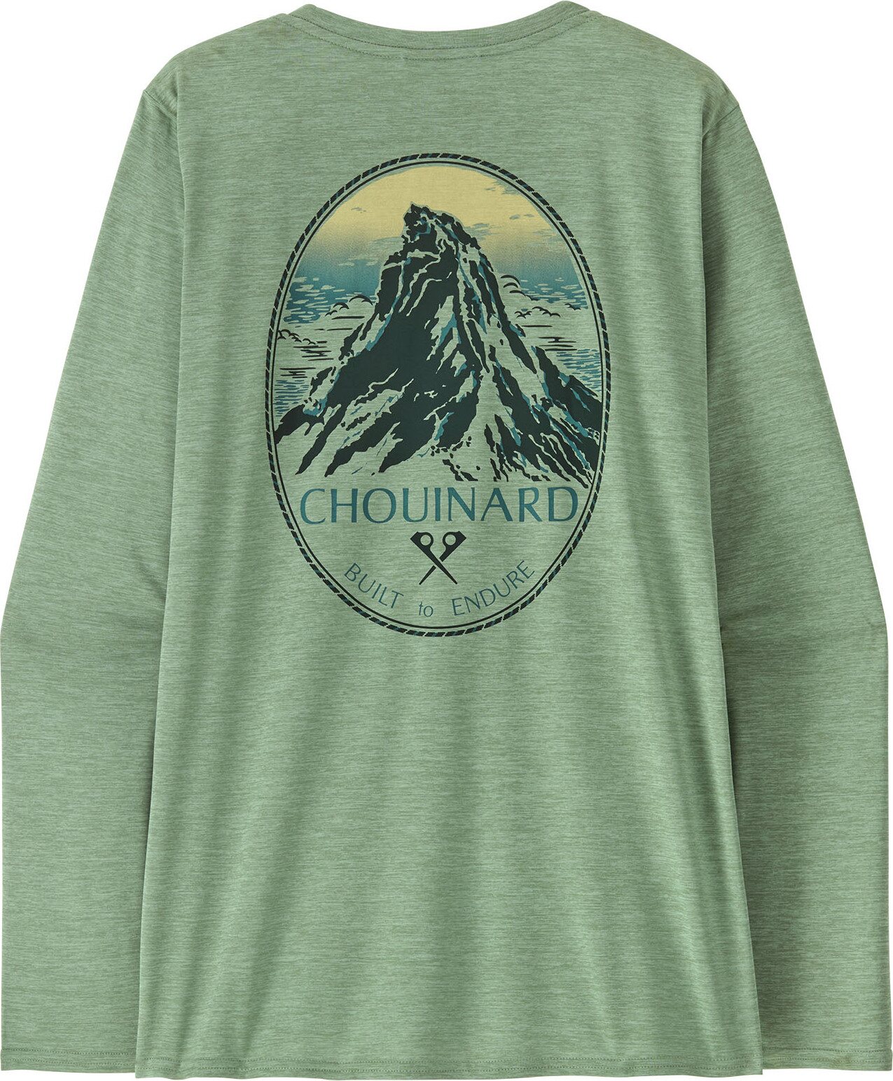 Patagonia Long-Sleeved Cap Cool Daily Graphic Shirt - Lands Womens Chouinard Crest: Ellwood Green X-Dye