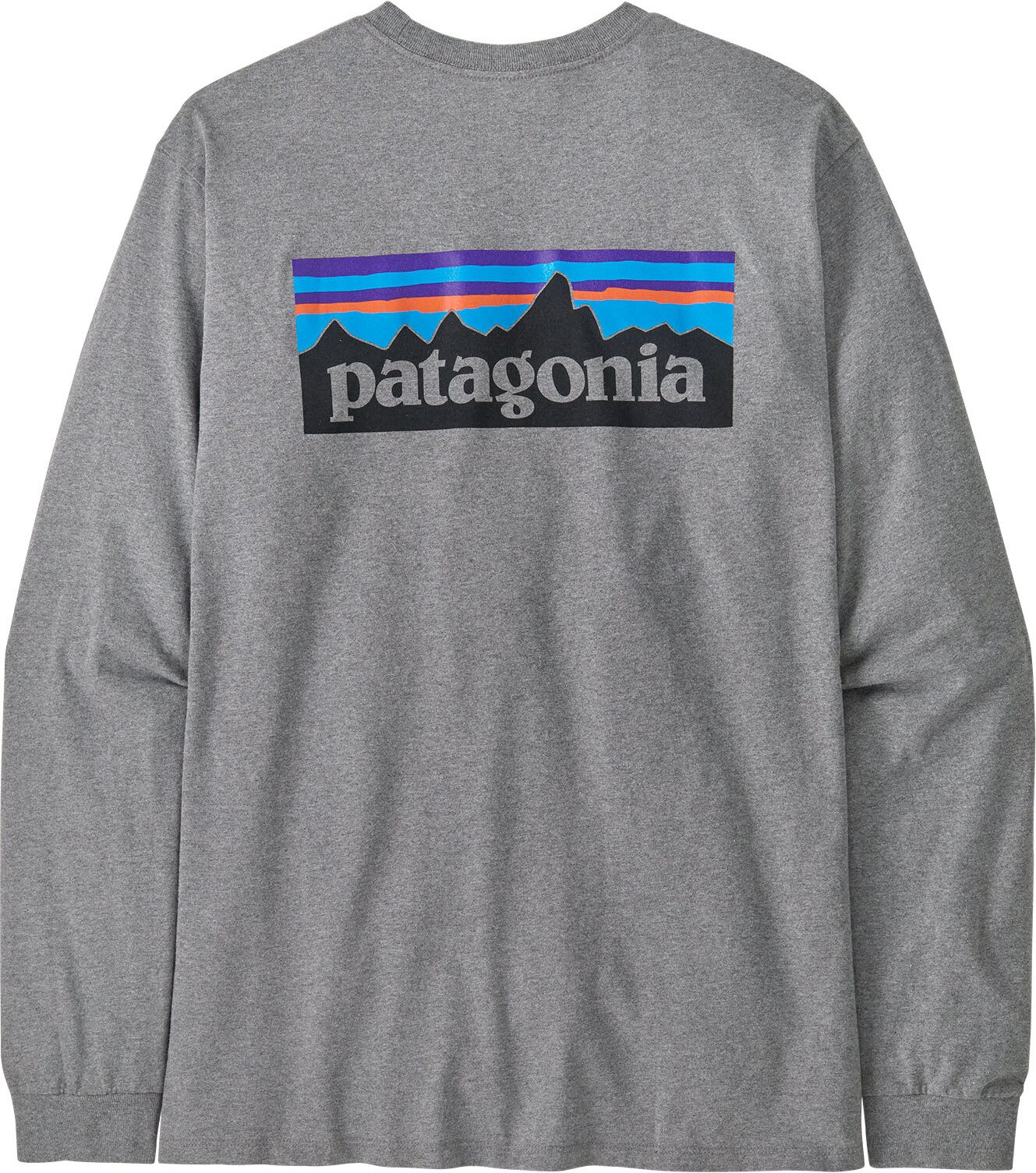 Patagonia Long-Sleeved P-6 Logo Responsibili-Tee Mens Gravel Heather