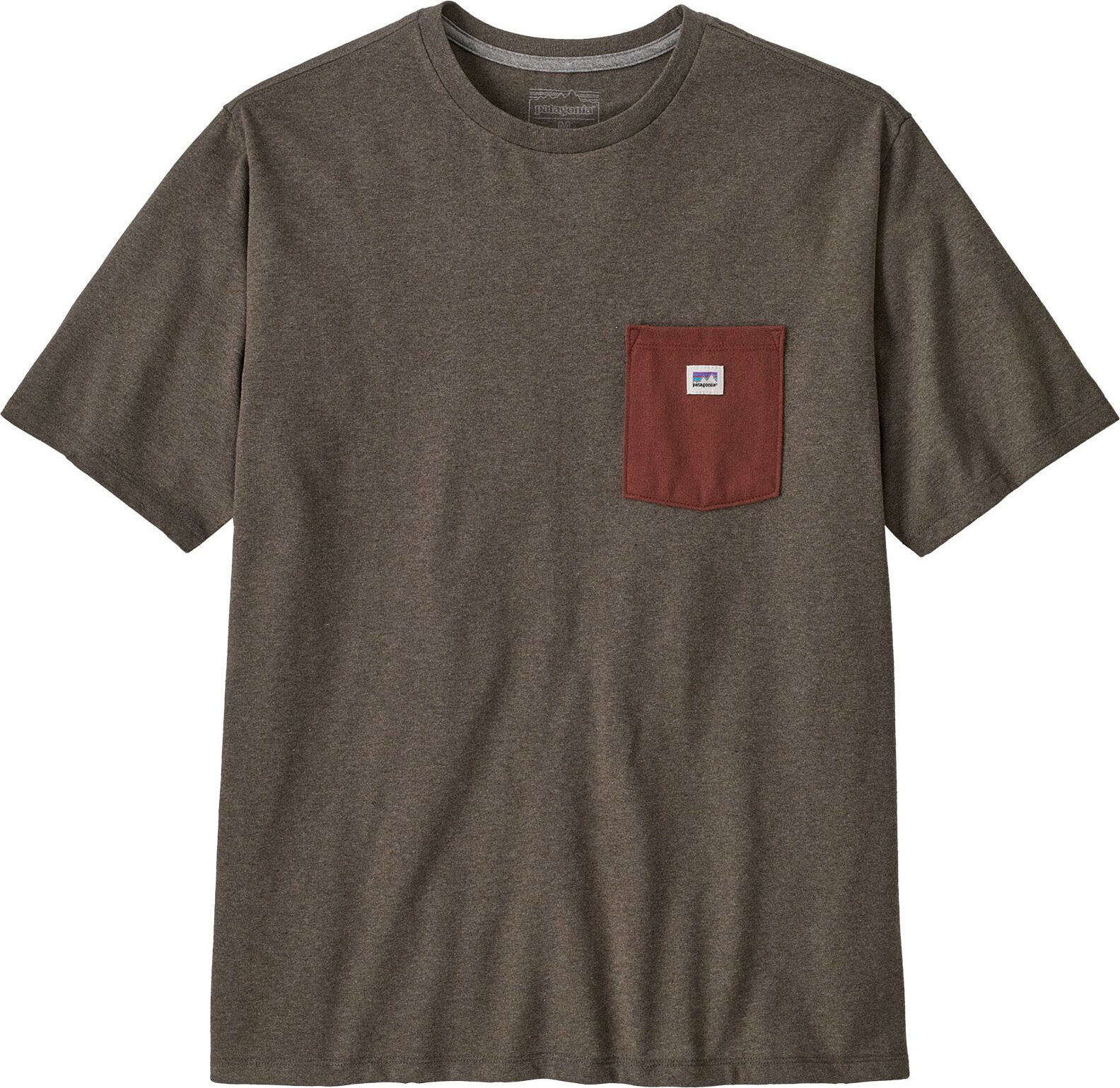 Patagonia Shop Sticker Pocket Responsibili-Tee Mens Marlow Brown