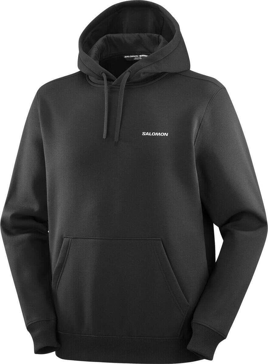 Salomon Chest Logo Hoodie Mens Deep Black