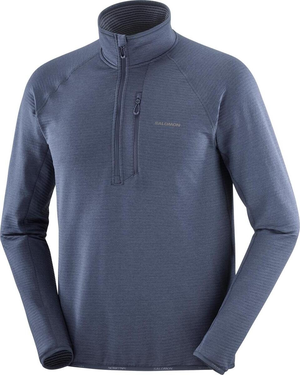 Salomon Essential Lightwarm Half-Zip Mens Blue Nights