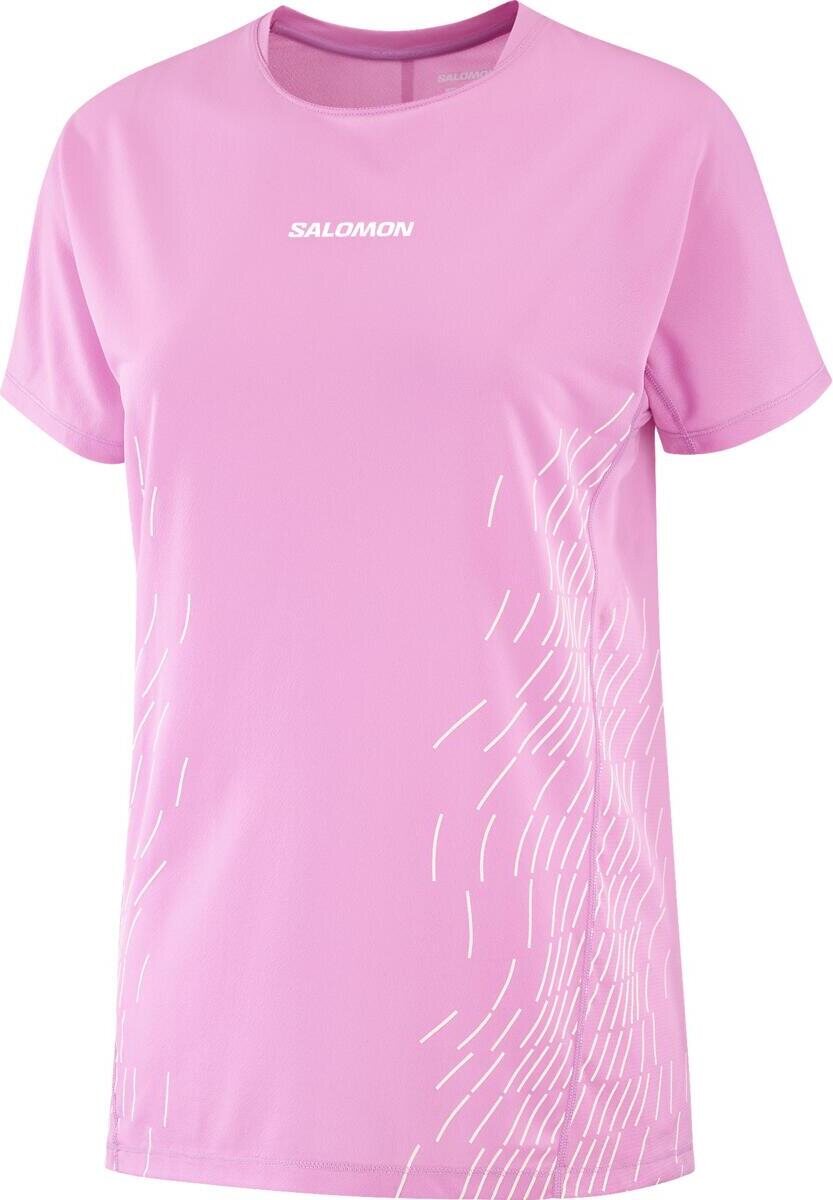 Salomon Sense Aero Short Sleeve Tee GFX Womens Cyclamen / Whisper White