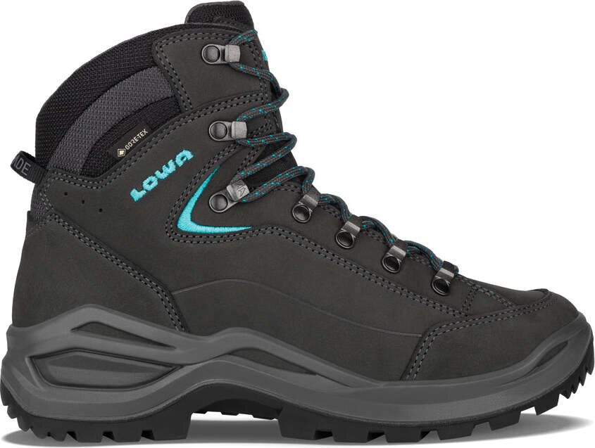 Lowa Renegade Evo GTX Mid Wide Womens Asphalt/Turquoise