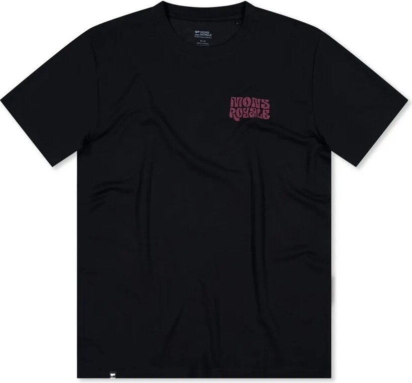 Mons Royale Icon Merino Air-Con T-Shirt Mens Black w/ print