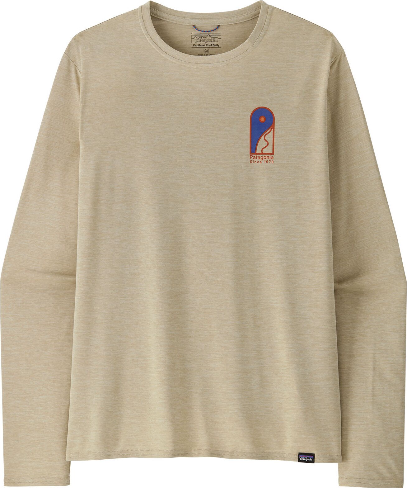 Patagonia Long-Sleeved Cap Cool Daily Graphic Shirt - Lands Mens Earlylines: Pumice X-Dye