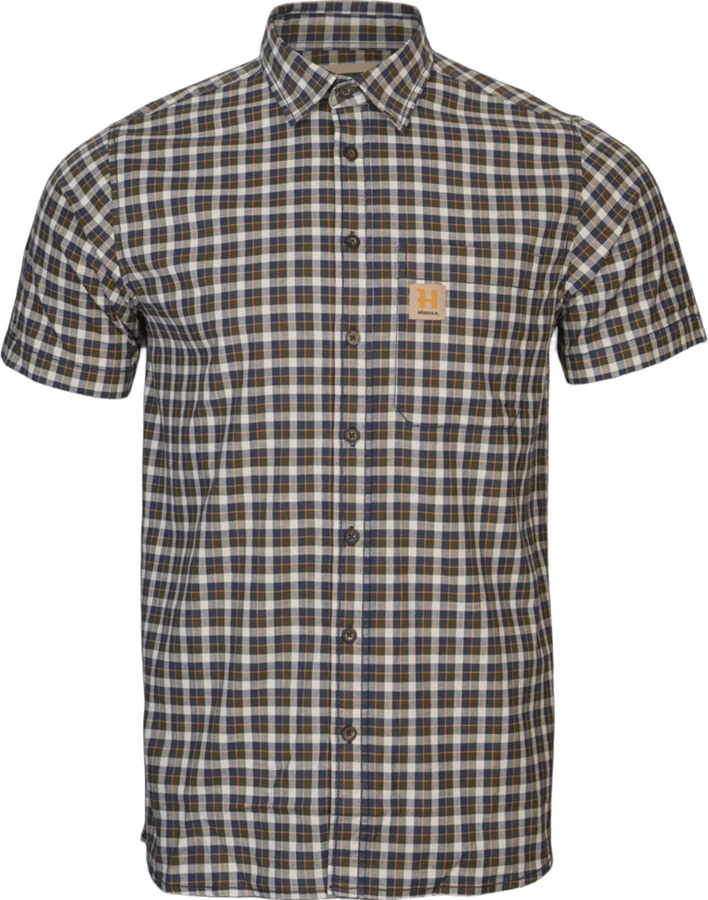 Härkila Fjell Short Sleeve Shirt Mens Naval Blue Check