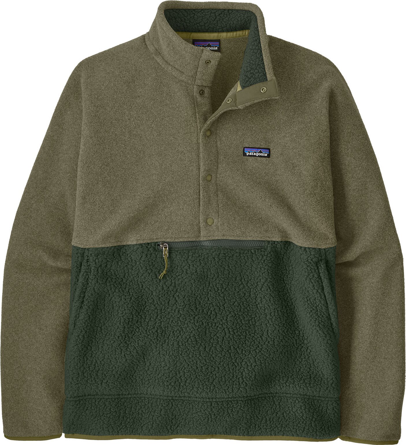 Patagonia Retro Pile 1/2 Snap Pullover Mens Old Growth Green