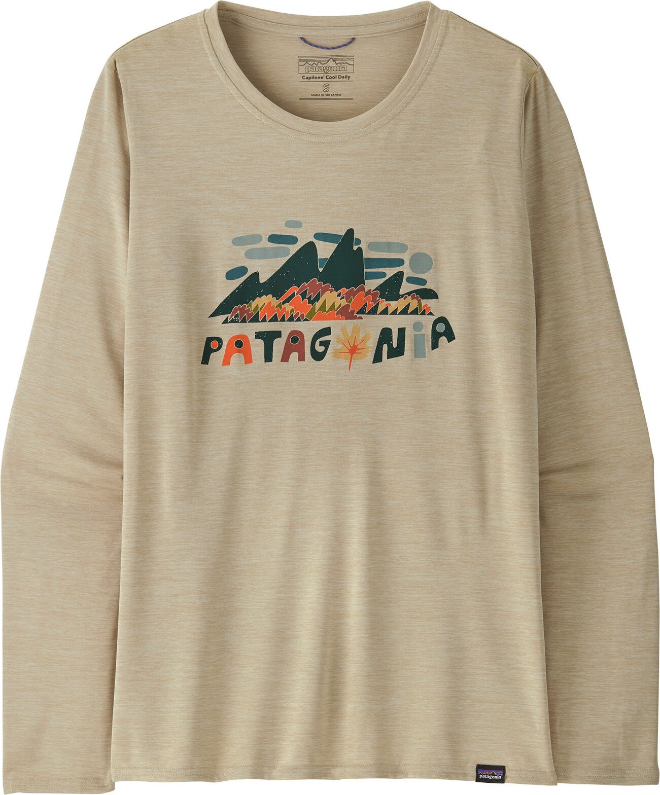 Patagonia Long-Sleeved Capilene Cool Daily Graphic Shirt Womens Fitz Roy Foliage: Pumice X-Dye