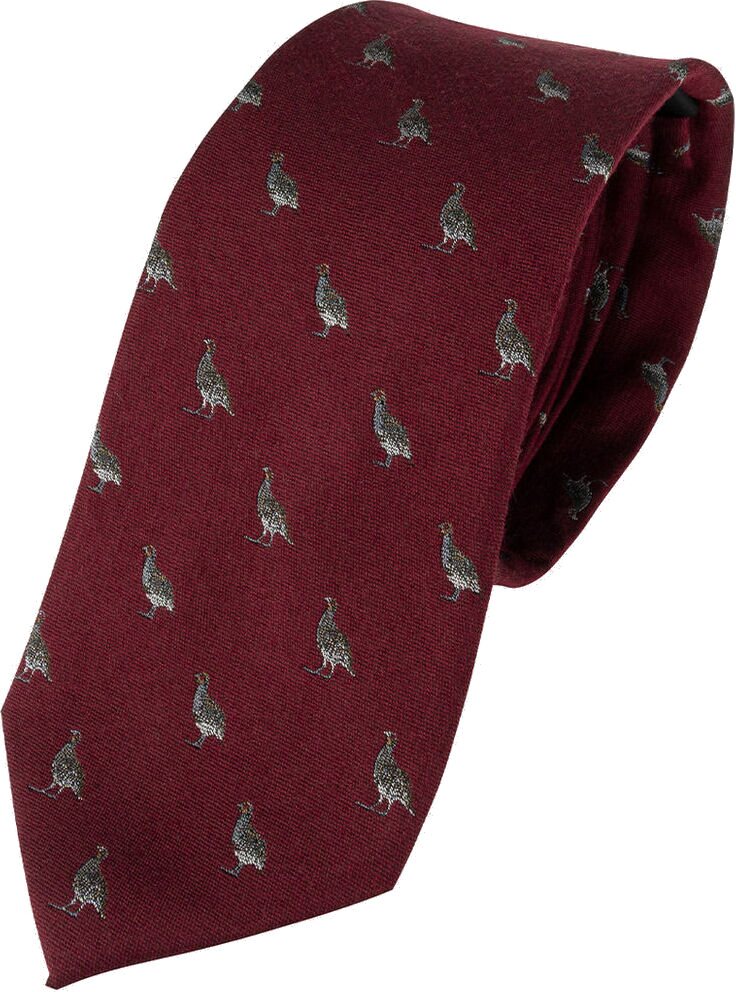 Jack Pyke Silk Tie Partridge Burgundy