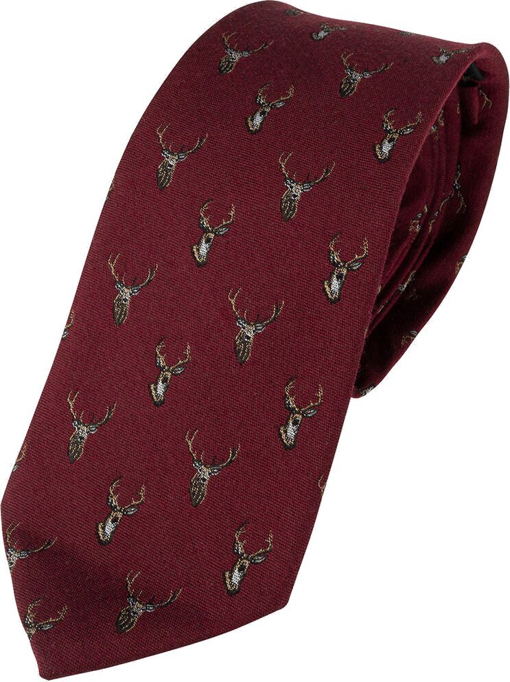 Jack Pyke Silk Tie Stag Burgundy