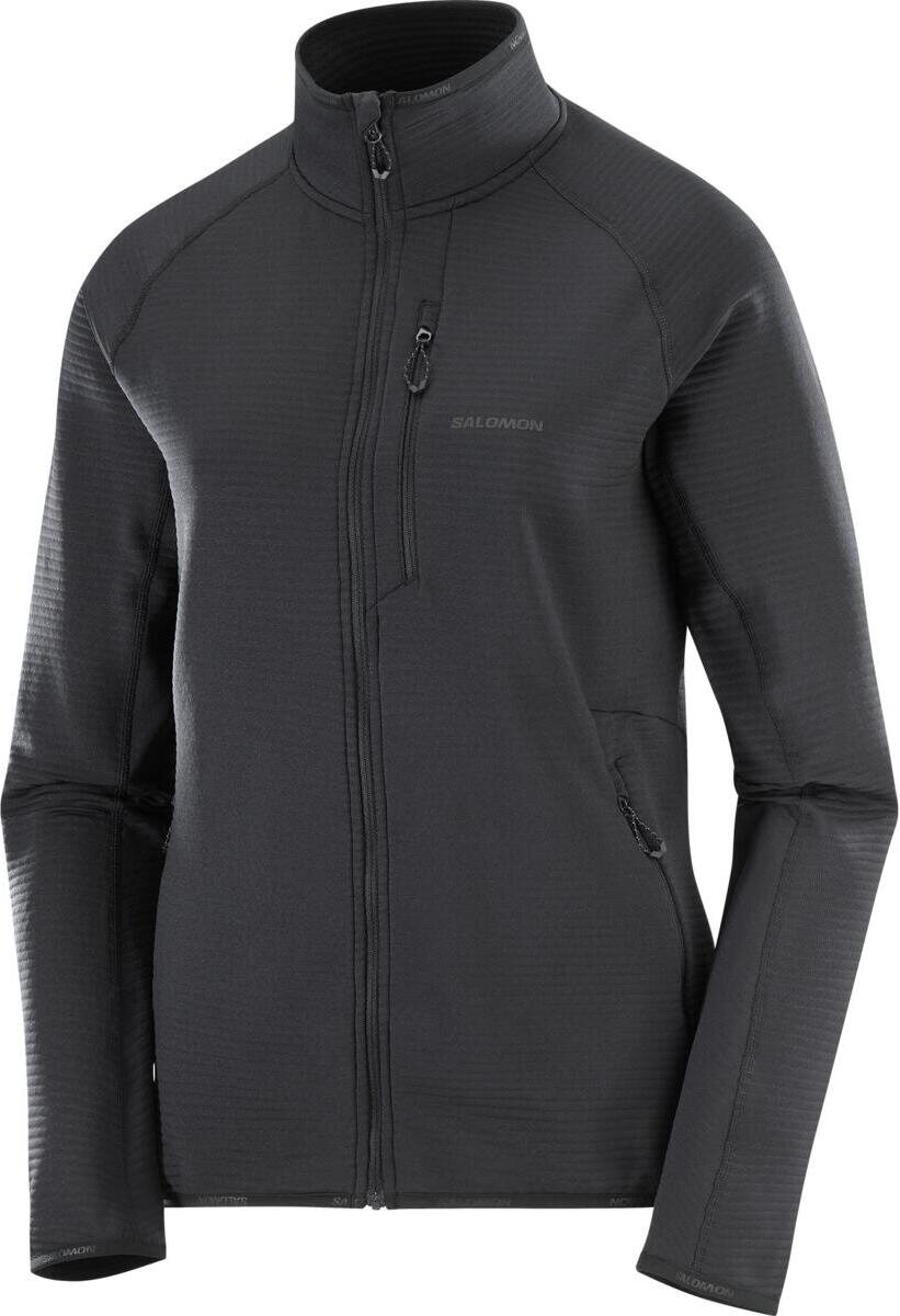 Salomon Essential Lightwarm Full Zip Womens Deep Black