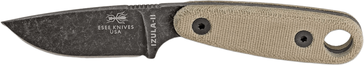 ESEE Knives Izula II Black Oxide Coating / Black Sheath with Clip Plate