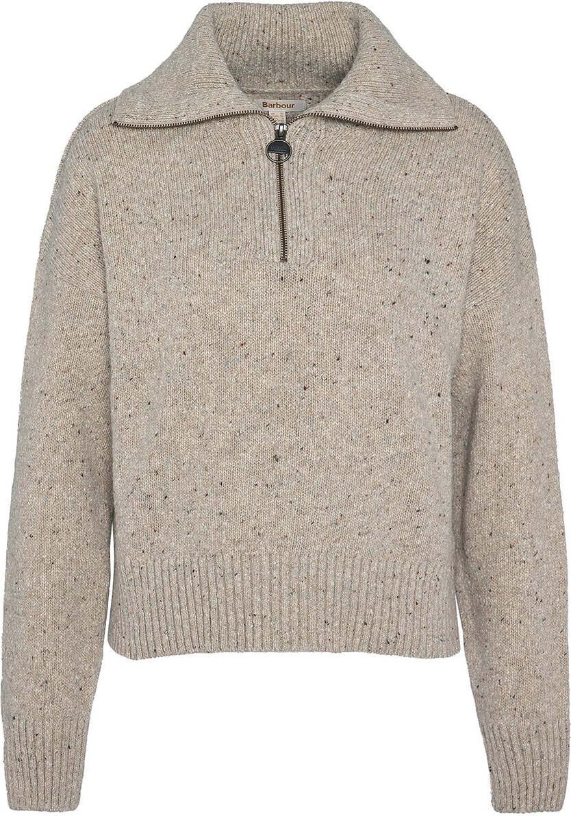 Barbour Lavensdale Half Zip Knitted Jumper Womens Oatmeal