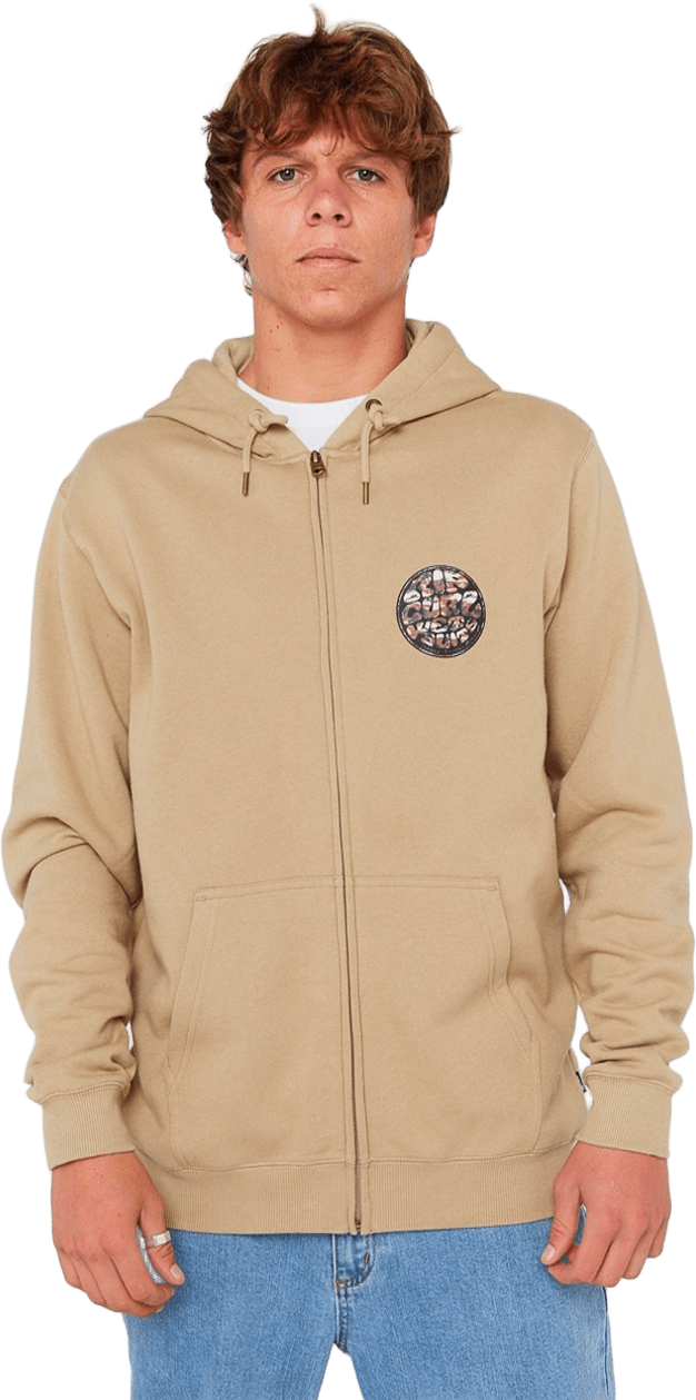 Rip Curl Wettie Passage Icon Zip Thru Mens Khaki Sand