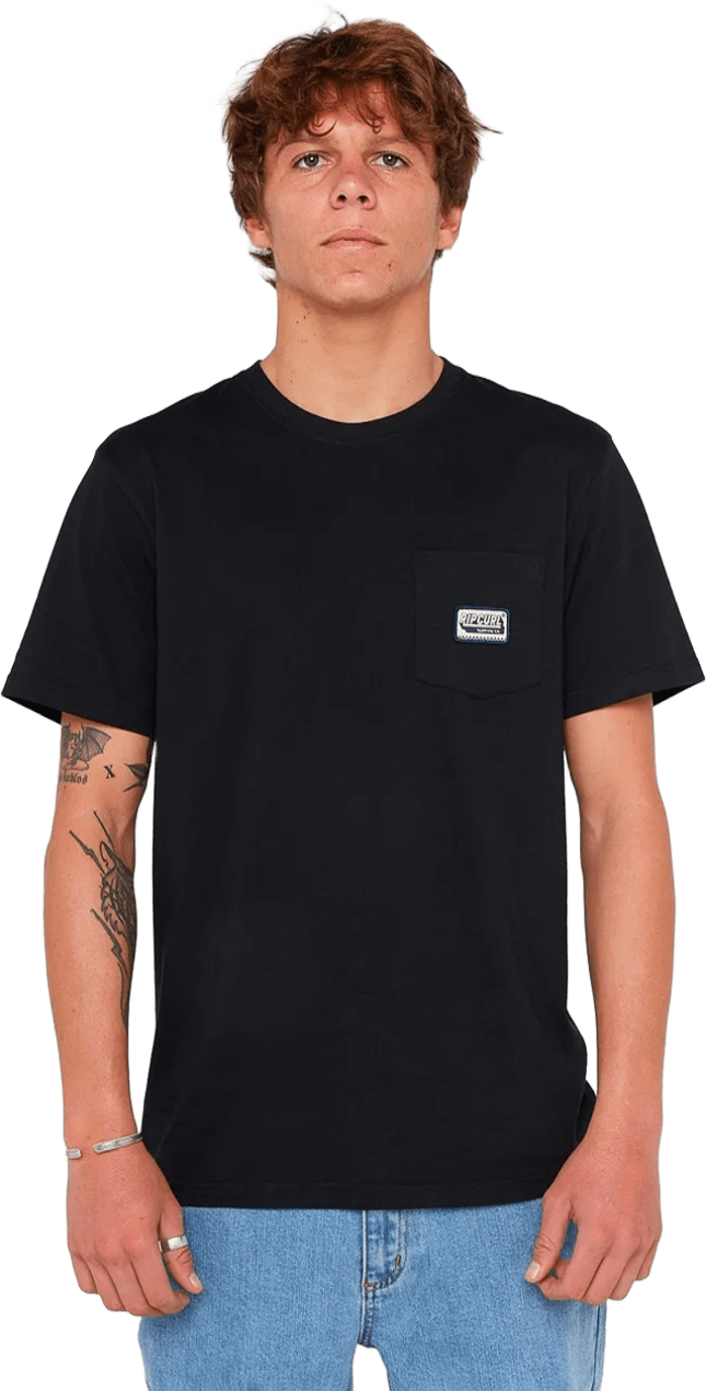Rip Curl Sportline Badge Short Sleeve Tee Mens Black