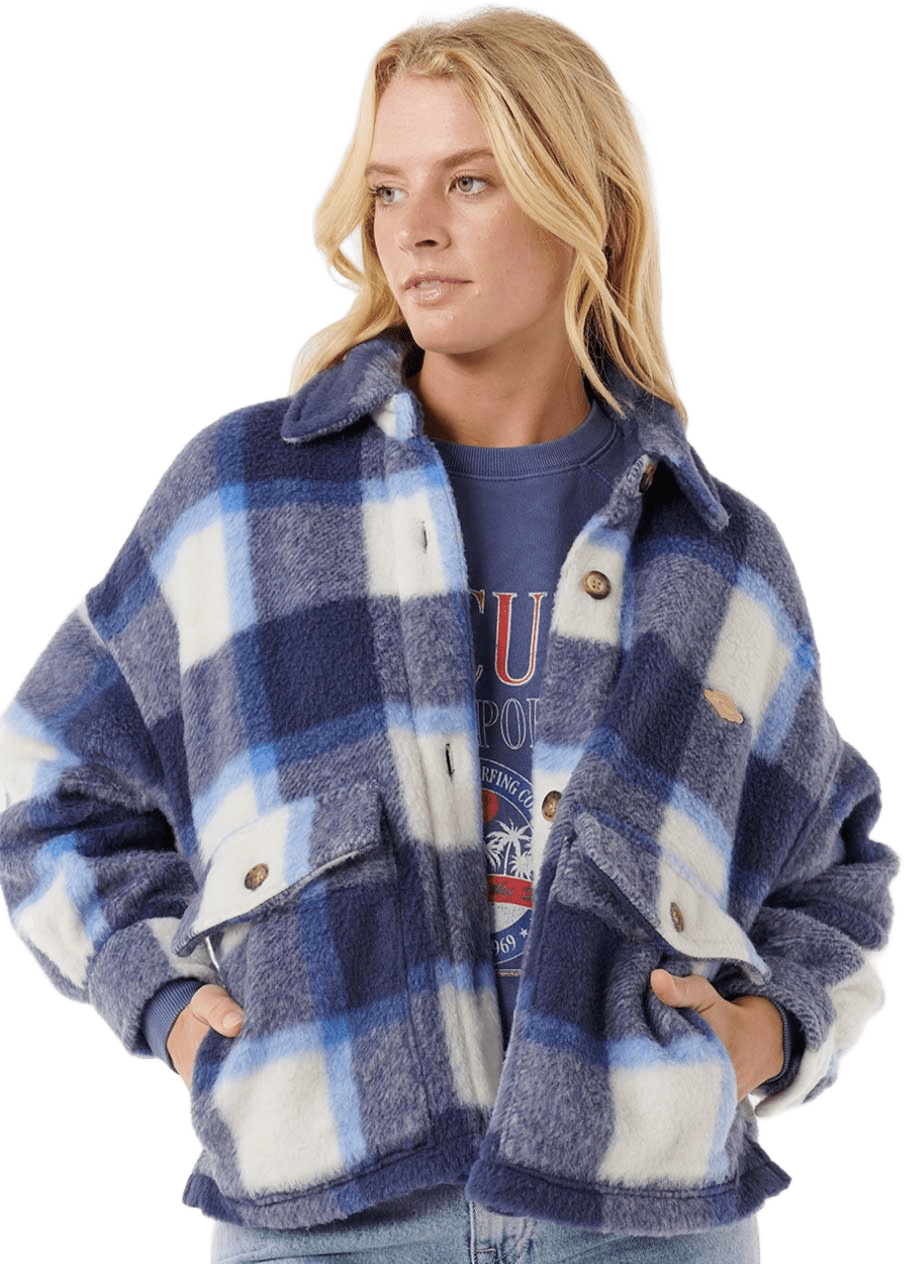 Rip Curl Cala Nights Check Jacket Womens Blue