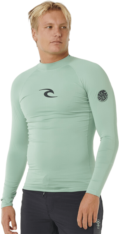 Rip Curl Waves UPF Performance Long Sleeve Mens Aloe