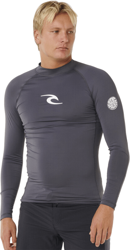 Rip Curl Waves UPF Performance Long Sleeve Mens Charcoal Grey