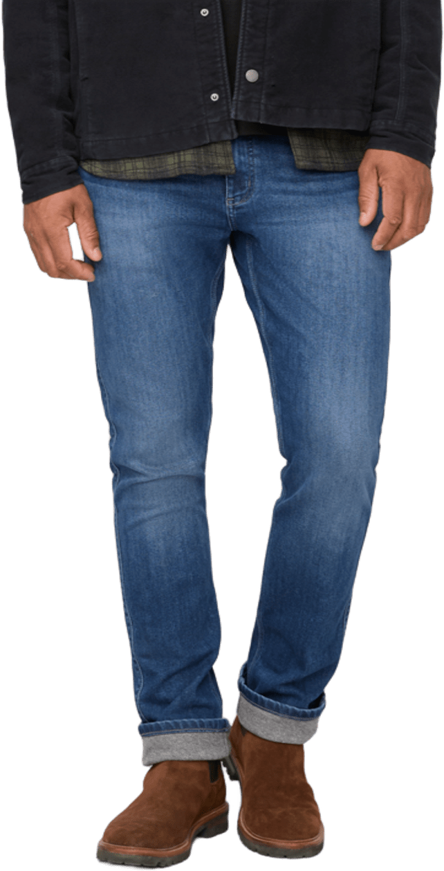 Duer Tech Fleece Denim Relaxed Taper Mens Classic Indigo