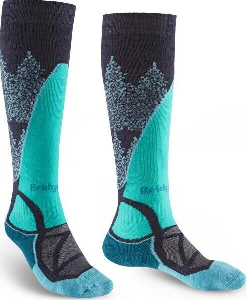Bridgedale Ski Midweight Womens Denim/Aqua