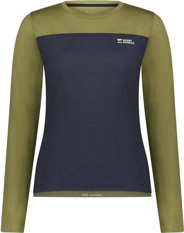 Mons Royale Diversion Merino Bike Jersey Long Sleeve Womens Fern / 9 Iron