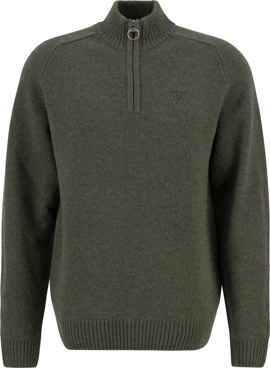 Barbour Grangetown Half Zip Knitted Jumper Mens Mid Olive