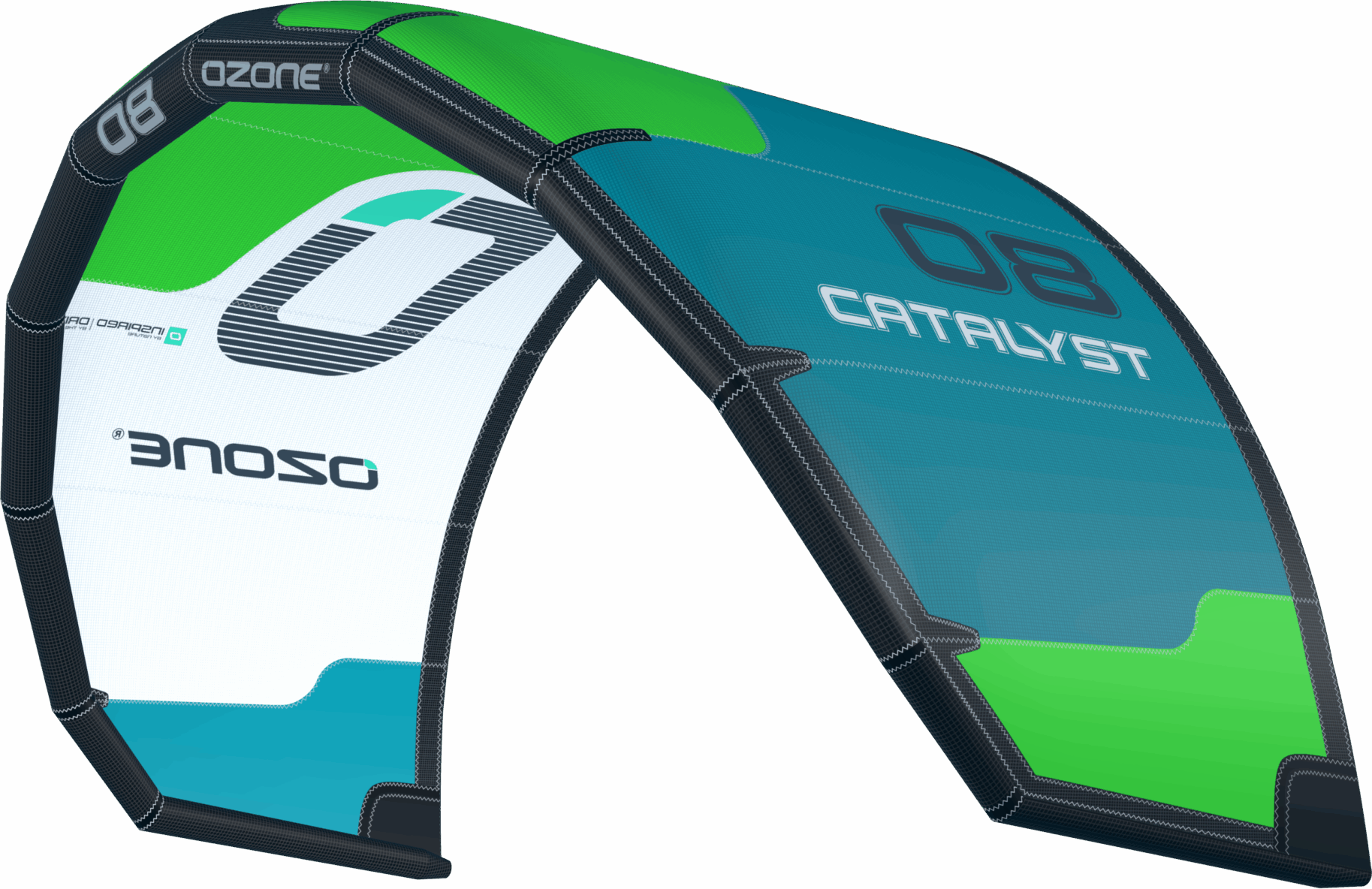 Ozone Catalyst V5 Kite Only 8m² Emerald/Bright Green/White
