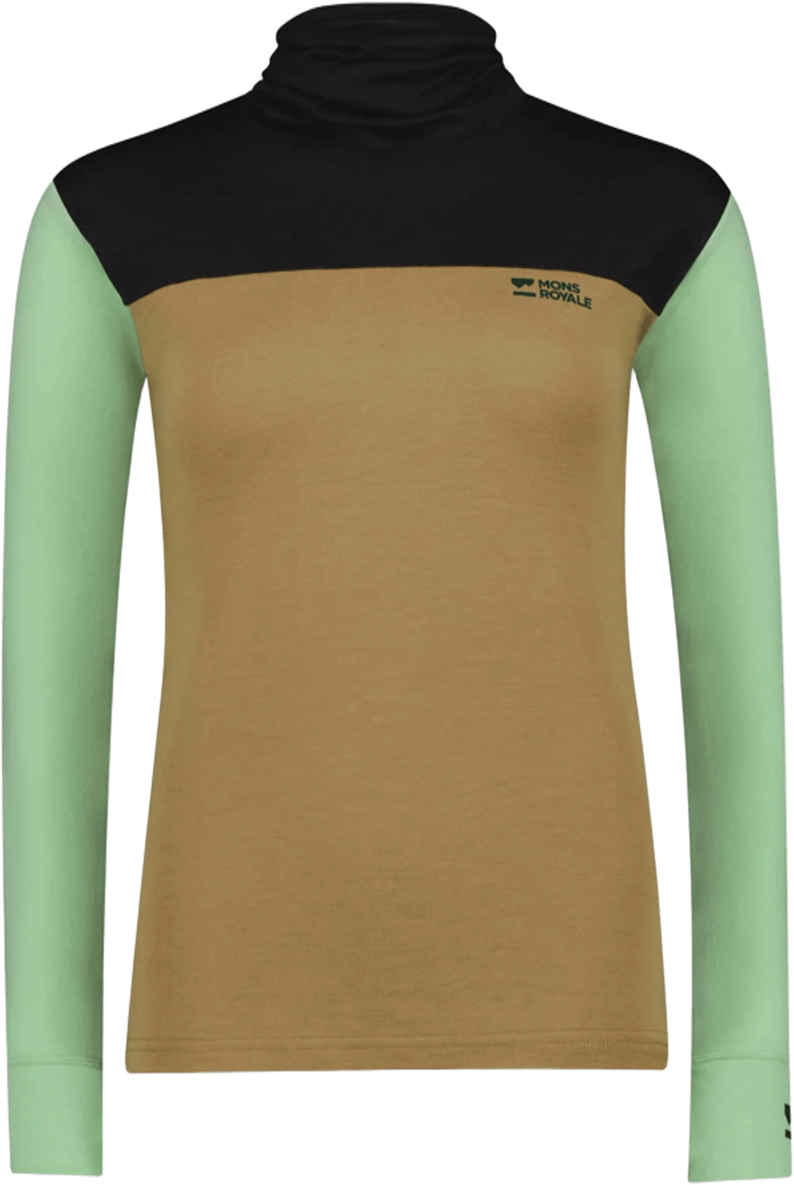 Mons Royale Yotei BF High Neck Womens Matcha / Toffee / Black