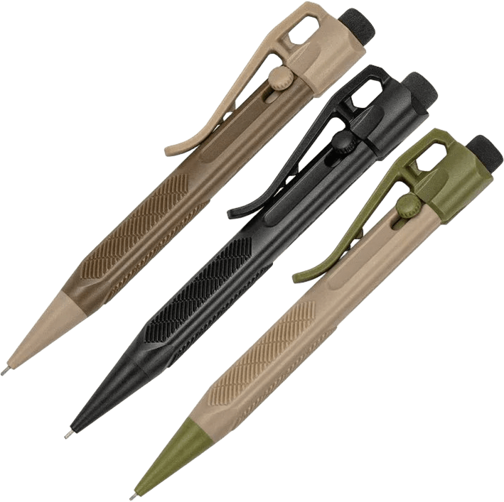 Rite in the Rain Slide-Click Pencil 3-Pack Coyote, Black, Dune