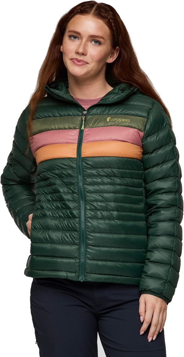 Cotopaxi Fuego Down Hooded Jacket Womens Cargo Stripes