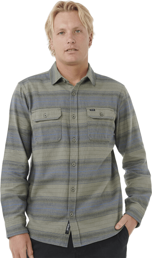 Rip Curl Line Up Flannel Shirt Mens Deep Cactus