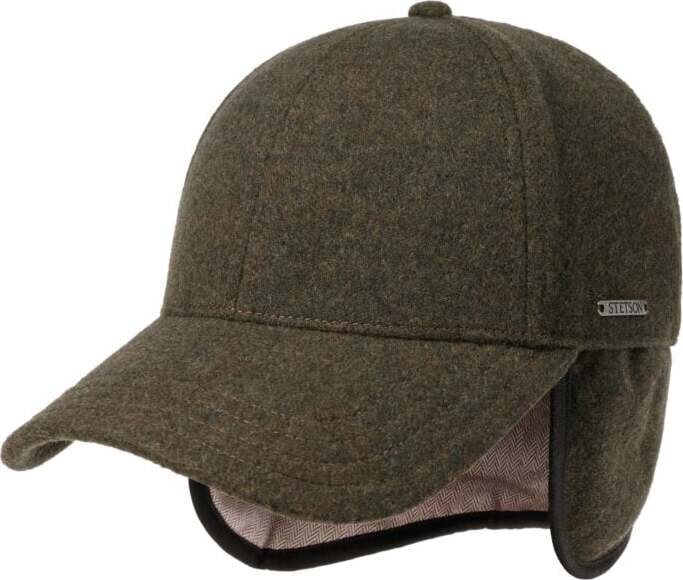 Stetson Baseball Cap Wool/Cashmere Ear Flaps Moss