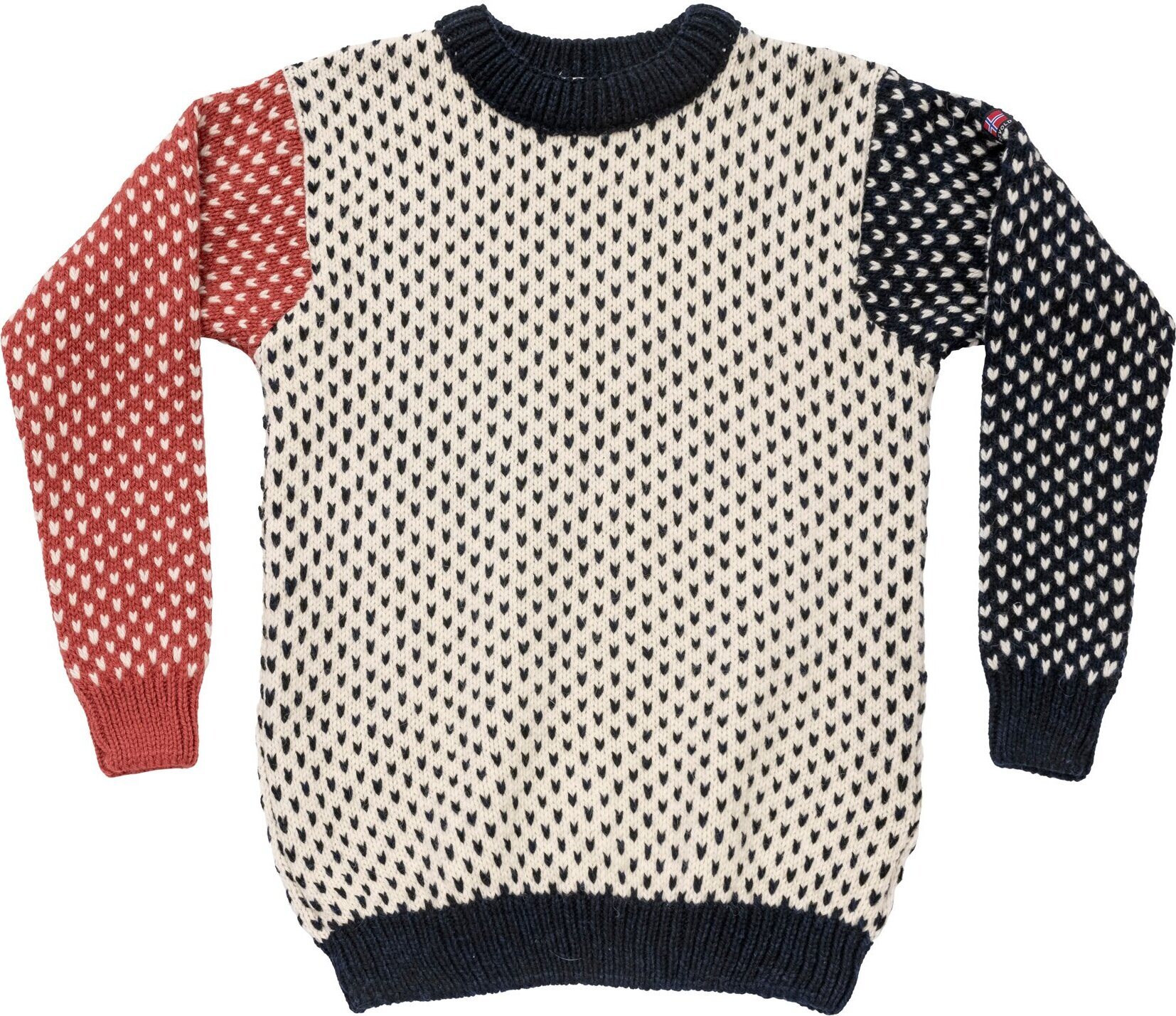Devold Nordsjø Sweater Crew Neck Offwhite/Navy/Marsala