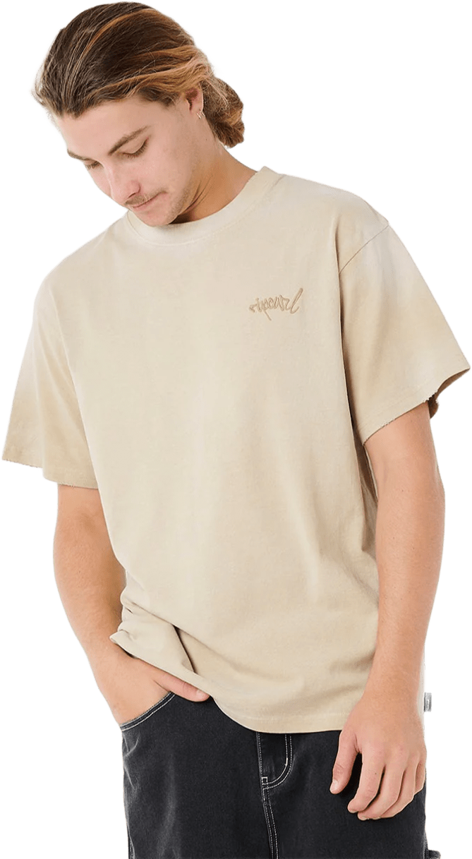 Rip Curl Medina Distressed Tee Mens Khaki Sand