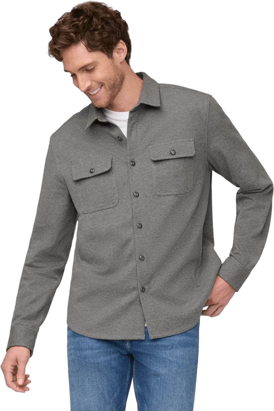Duer Performance Flannel Button Down Mens Heather Grey