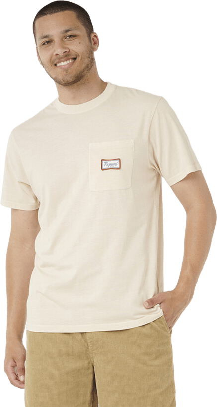 Rip Curl Mod Cali Badge Tee Mens Vintage White