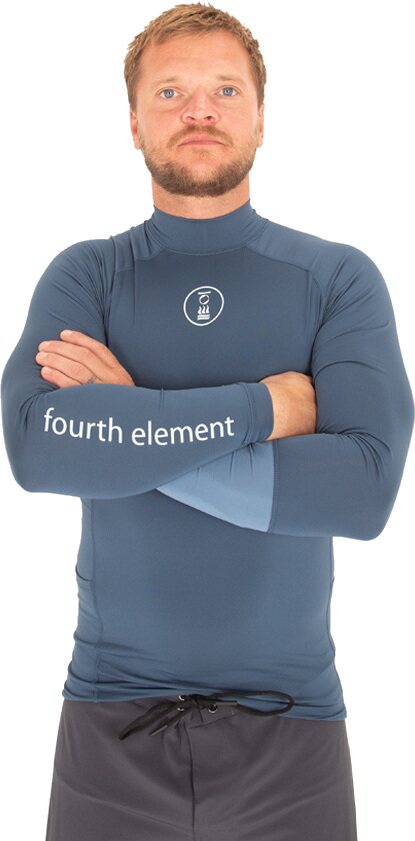 Fourth Element Hydro-T Classic Long Sleeve Rash Vest Mens Ocean Blue/Deep Blue