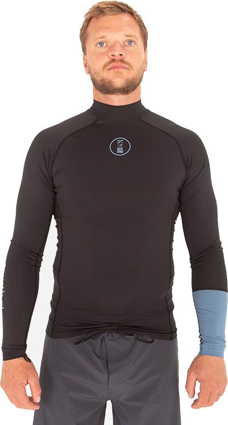 Fourth Element Hydro-T Classic Long Sleeve Rash Vest Mens Black/Ocean Blue