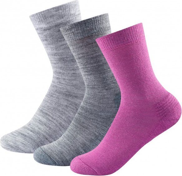Devold Daily Medium Wool Sock 3 Pack Multi (Pink/Light Grey/Dark Grey)
