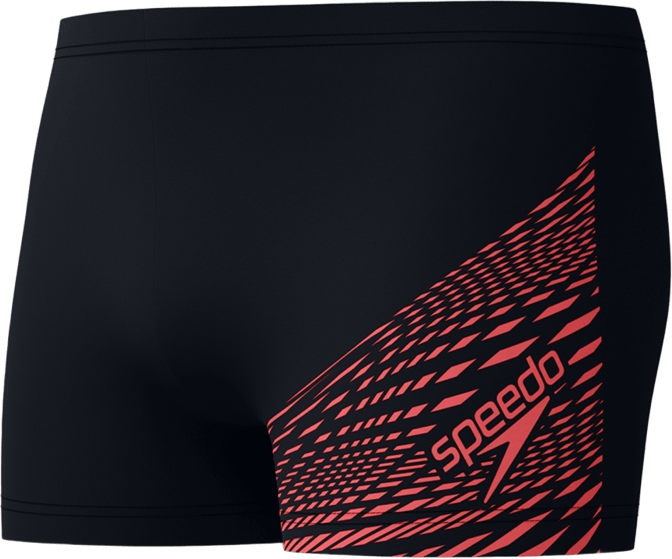 Speedo Medley Logo Aquashort Mens Black / Neon Coral