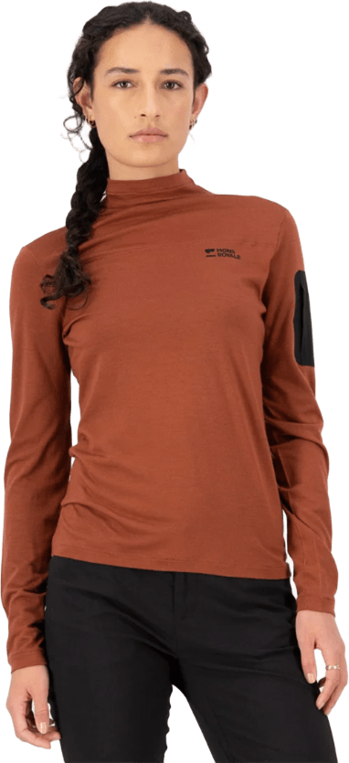 Mons Royale Diversion Merino Mock Neck Long Sleeve Womens Sienna